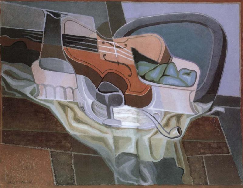 Juan Gris The Still life having table and armchair Germany oil painting art